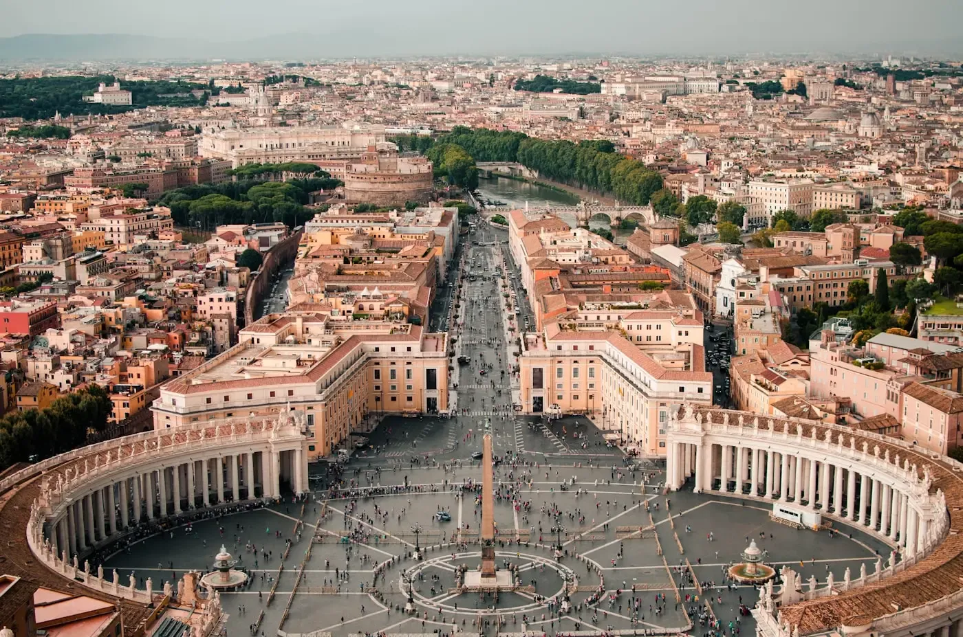 Saint Peter's Square in Rome from above